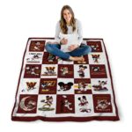 washington commanders mickey minnie burgundy white blanket best selling