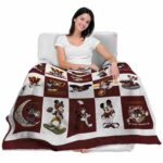 washington commanders mickey minnie burgundy white blanket best selling