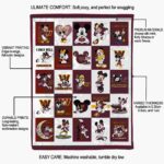 washington commanders mickey minnie burgundy white blanket best selling