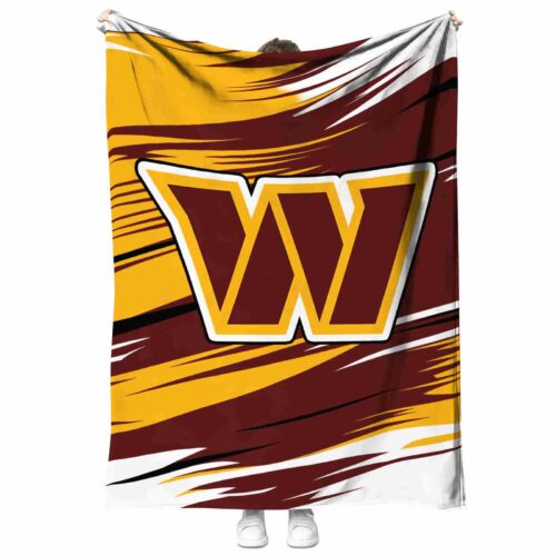 washington commanders paint streaks burgundy white blanket best selling