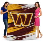 washington commanders paint streaks burgundy white blanket best selling