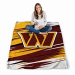 washington commanders paint streaks burgundy white blanket best selling