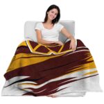 washington commanders paint streaks burgundy white blanket best selling