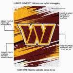 washington commanders paint streaks burgundy white blanket best selling