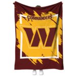washington commanders splatter effect burgundy blanket best selling