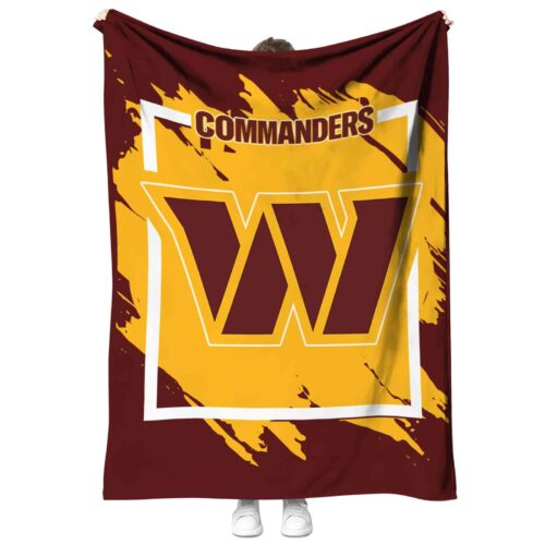 washington commanders splatter effect burgundy blanket best selling