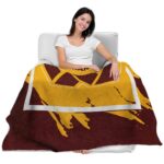washington commanders splatter effect burgundy blanket best selling
