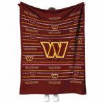 washington commanders striped pattern burgundy blanket best selling