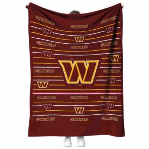 washington commanders striped pattern burgundy blanket best selling