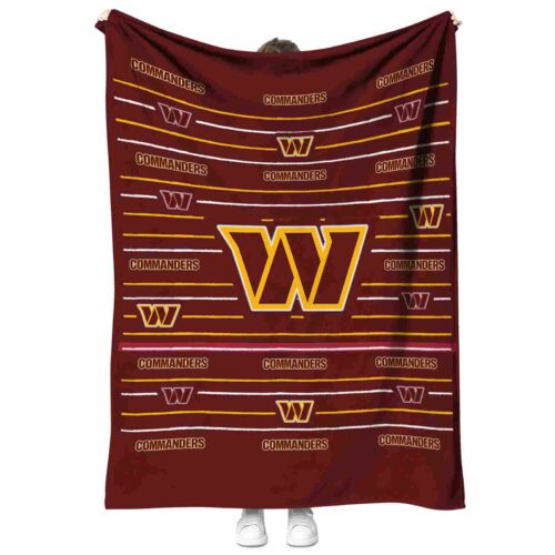 washington commanders striped pattern burgundy blanket best selling