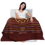 washington commanders striped pattern burgundy blanket best selling
