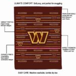 washington commanders striped pattern burgundy blanket best selling