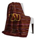 washington commanders striped pattern burgundy blanket best selling