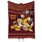 washington commanders three musketeers burgundy blanket best selling