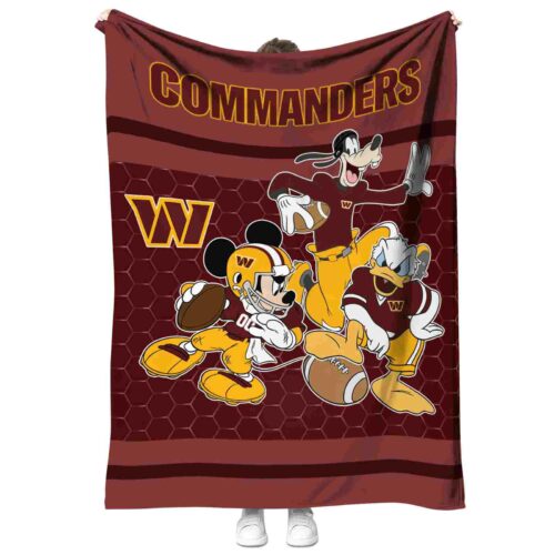 washington commanders three musketeers burgundy blanket best selling