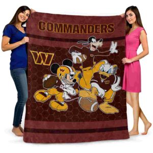 washington commanders three musketeers burgundy blanket fashion forward