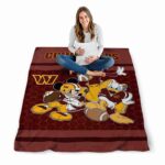 washington commanders three musketeers burgundy blanket best selling