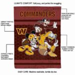 washington commanders three musketeers burgundy blanket best selling