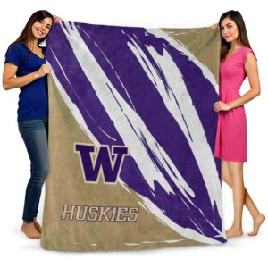 washington huskies brushstrokes purple white blanket fashion forward