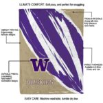 washington huskies brushstrokes purple white blanket best selling