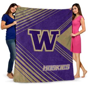 washington huskies diagonal stripes purple blanket fashion forward