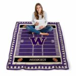 washington huskies football field purple blanket best selling