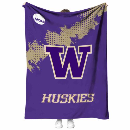 washington huskies grunge texture purple blanket best selling