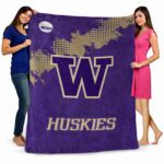 washington huskies grunge texture purple blanket best selling
