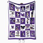 washington huskies mickey minnie purple white blanket best selling