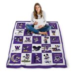 washington huskies mickey minnie purple white blanket best selling
