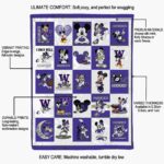 washington huskies mickey minnie purple white blanket best selling