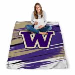 washington huskies paint streaks purple white blanket best selling