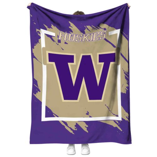 washington huskies splatter effect purple blanket best selling
