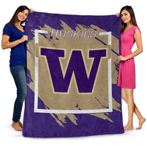 washington huskies splatter effect purple blanket fashion forward