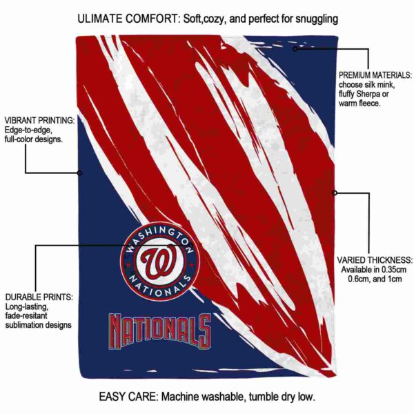 washington nationals brushstrokes red white blanket new arrival