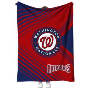 washington nationals diagonal stripes red blanket best selling