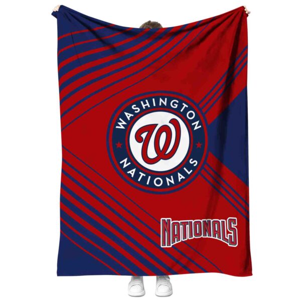 washington nationals diagonal stripes red blanket best selling