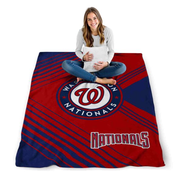 washington nationals diagonal stripes red blanket high quality