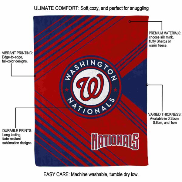 washington nationals diagonal stripes red blanket new arrival