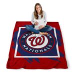 washington nationals splatter effect red blanket high quality