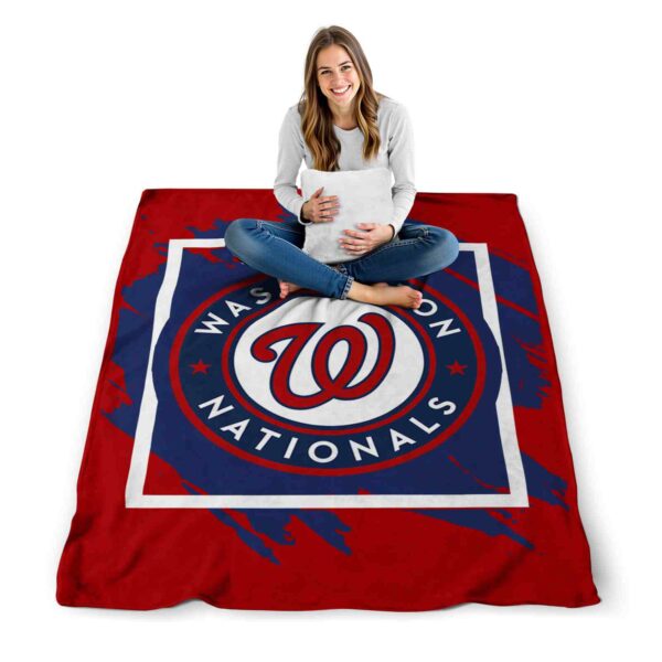 washington nationals splatter effect red blanket high quality