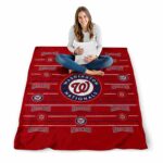 washington nationals striped pattern red blanket high quality