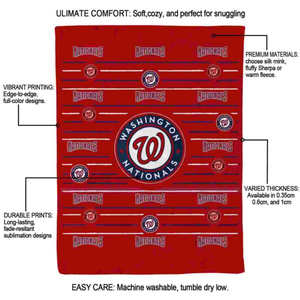 washington nationals striped pattern red blanket new arrival