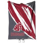 washington state cougars brushstrokes crimson white blanket best selling