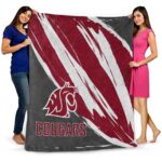 washington state cougars brushstrokes crimson white blanket best selling
