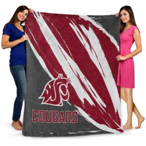 washington state cougars brushstrokes crimson white blanket fashion forward