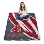 washington state cougars brushstrokes crimson white blanket best selling