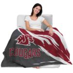 washington state cougars brushstrokes crimson white blanket best selling