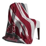 washington state cougars brushstrokes crimson white blanket best selling