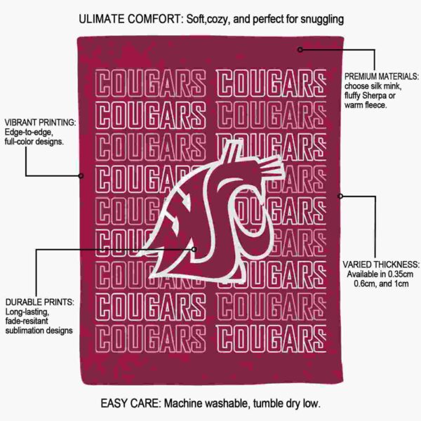 washington state cougars fan pride crimson blanket new arrival